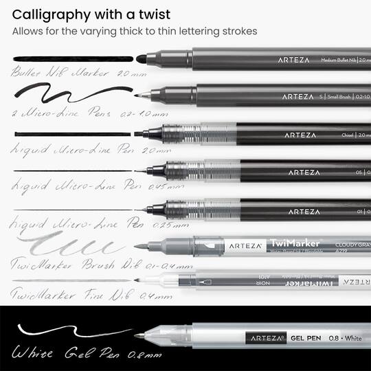 Arteza® 12-Piece Beginner Hand Lettering Set